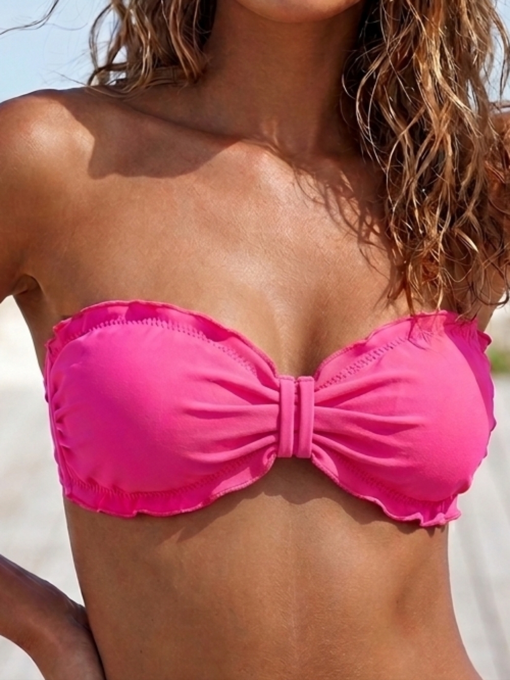 [[Victoria's Secret]] Hot Pink Strapless Bandeau Bikini Top